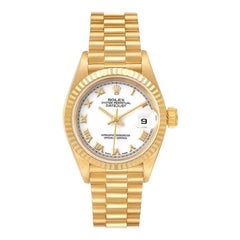 Rolex President Datejust 26 Yellow Gold White Dial Ladies Watch 69178