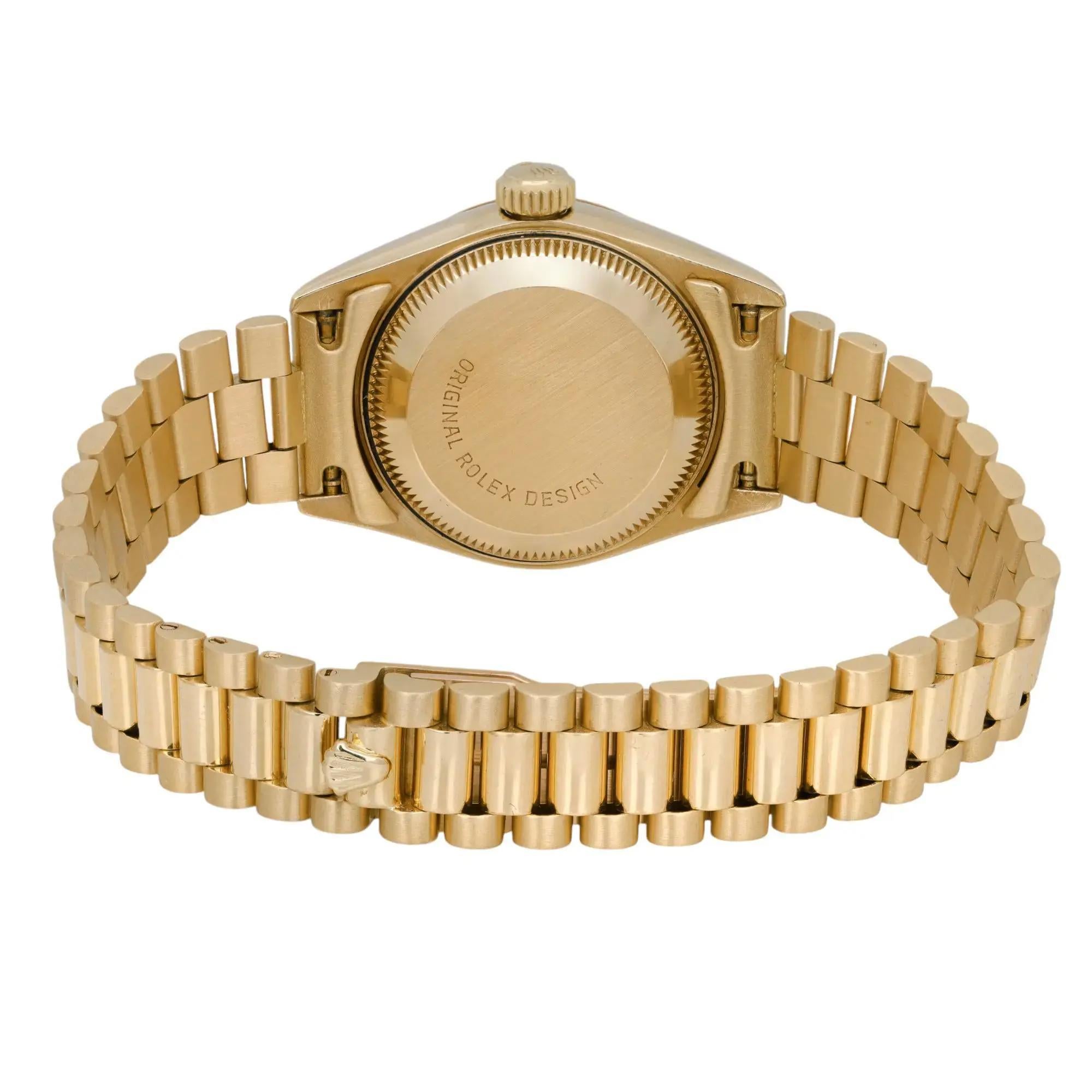 Seltene Rolex President Datejust 26mm 18K Gold Diamant Schwarzes Zifferblatt Uhr 69178, selten im Angebot 1