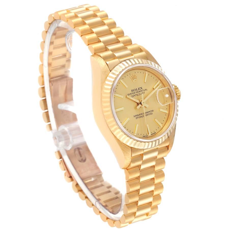 Rolex President Datejust 18k Gelbgold Damenuhr 79178 im Zustand „Hervorragend“ im Angebot in Atlanta, GA