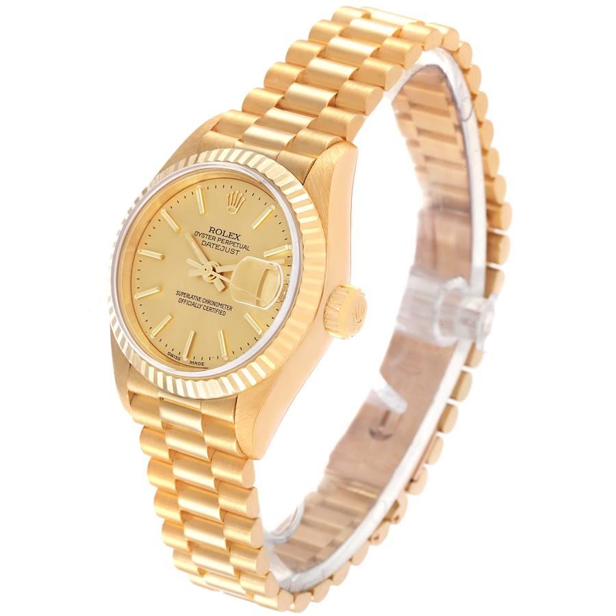 Rolex President Datejust 18k Gelbgold Damenuhr 79178 im Angebot 1
