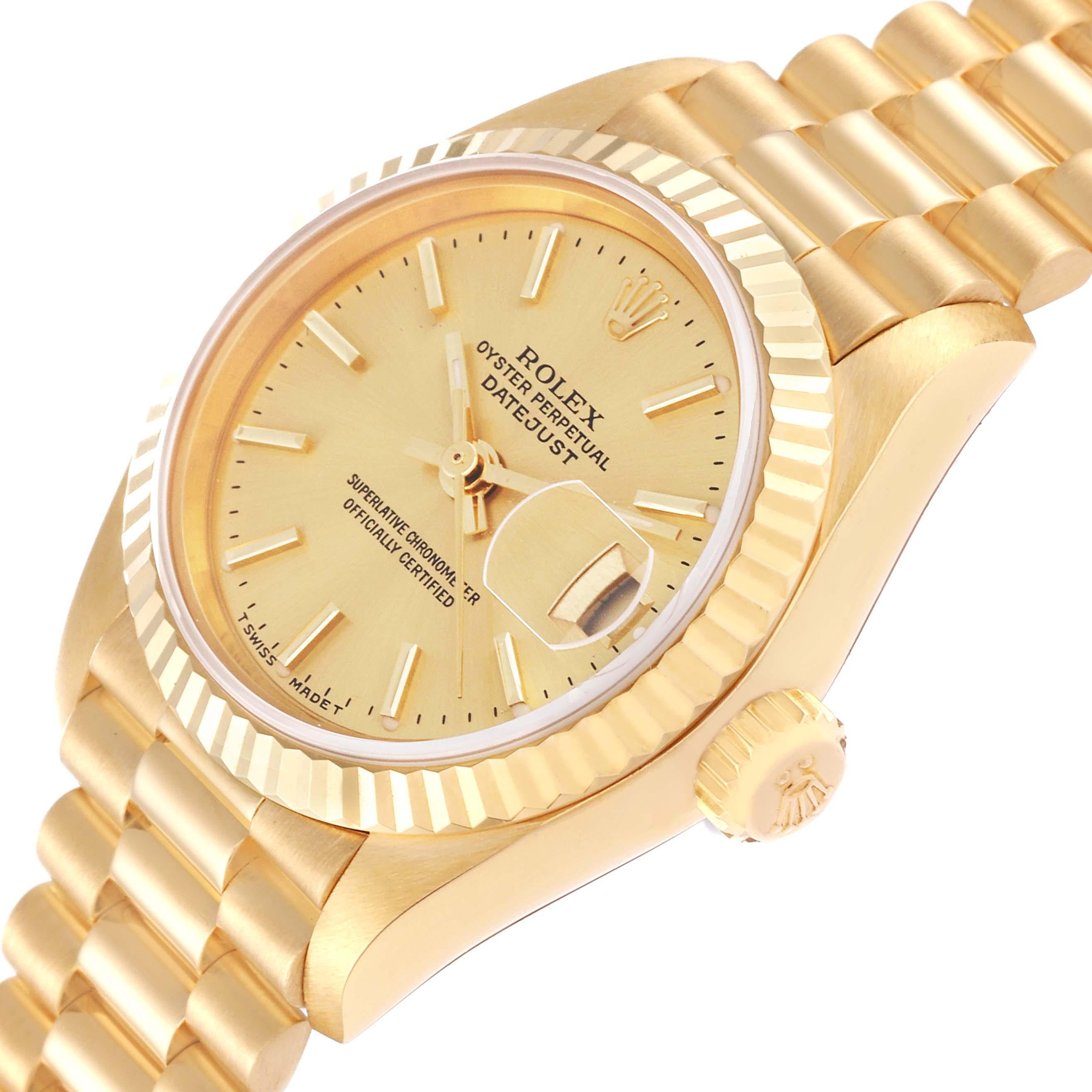 Rolex President Datejust 26mm 18k Yellow Gold Ladies Watch 79178 For Sale 1