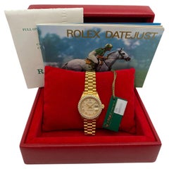 Rolex President Datejust 26mm 18K Yellow Gold Pyramid Dial Watch 69178