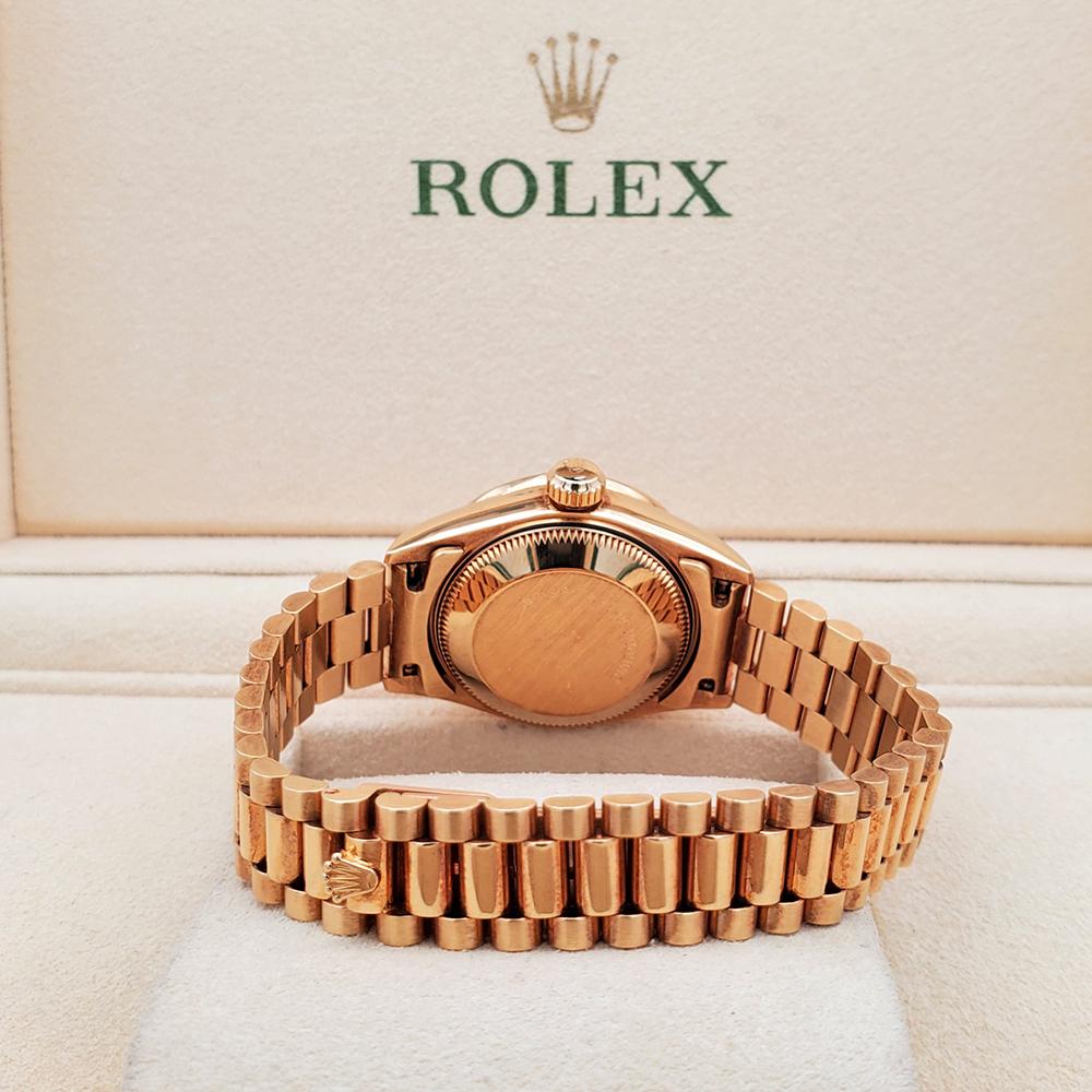 Rolex President Datejust 26mm 69178 Diamant-Smaragd-Lünette/Pavé-Zifferblatt-Golduhr im Zustand „Hervorragend“ im Angebot in New York, NY