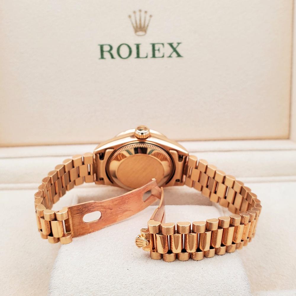 Rolex President Datejust 26mm 69178 Diamant-Smaragd-Lünette/Pavé-Zifferblatt-Golduhr Damen im Angebot