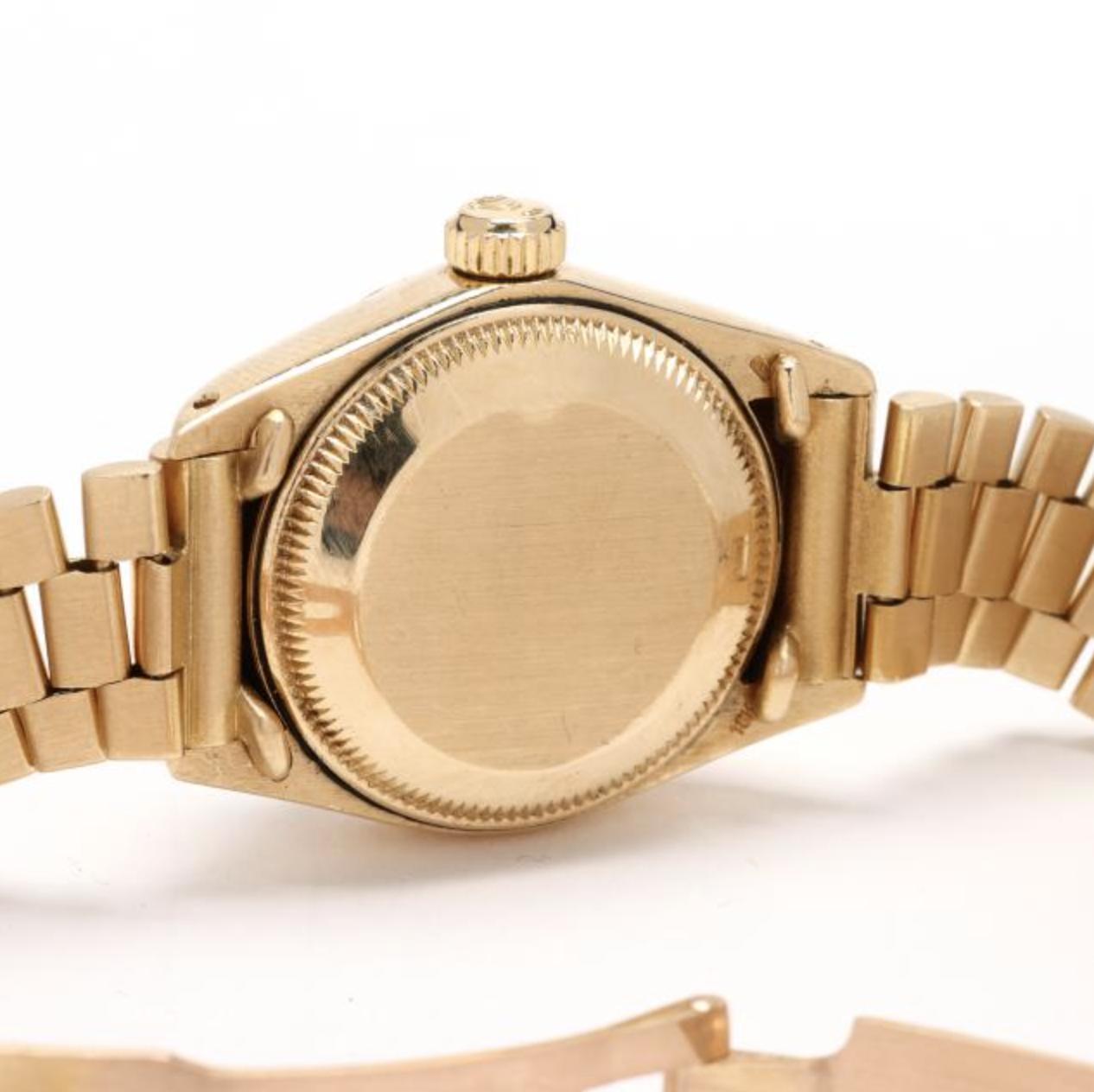 Rolex President Datejust 26mm Fluted 18K Gold Ladies Watch For Sale 9
