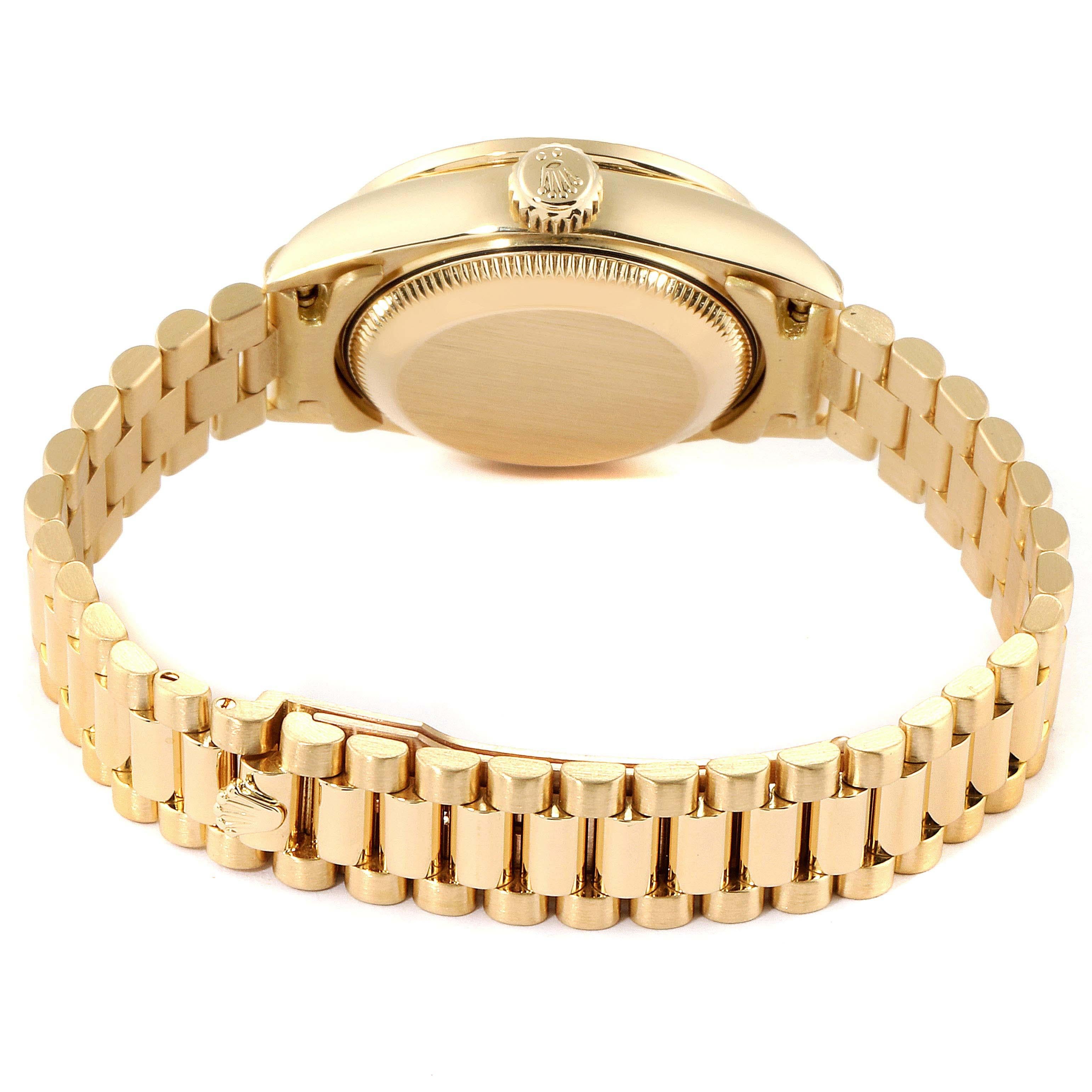 Rolex President Datejust Yellow Gold Diamond Ladies Watch 69158 For Sale 5
