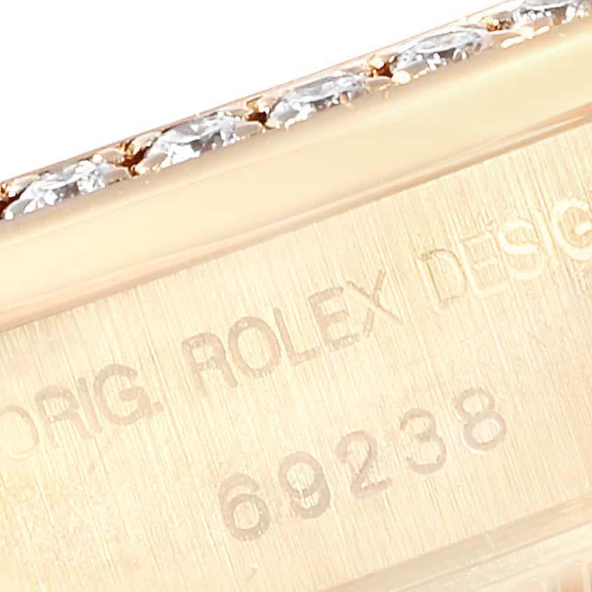 Rolex President Datejust Yellow Gold Diamond Ladies Watch 69238 For Sale 1
