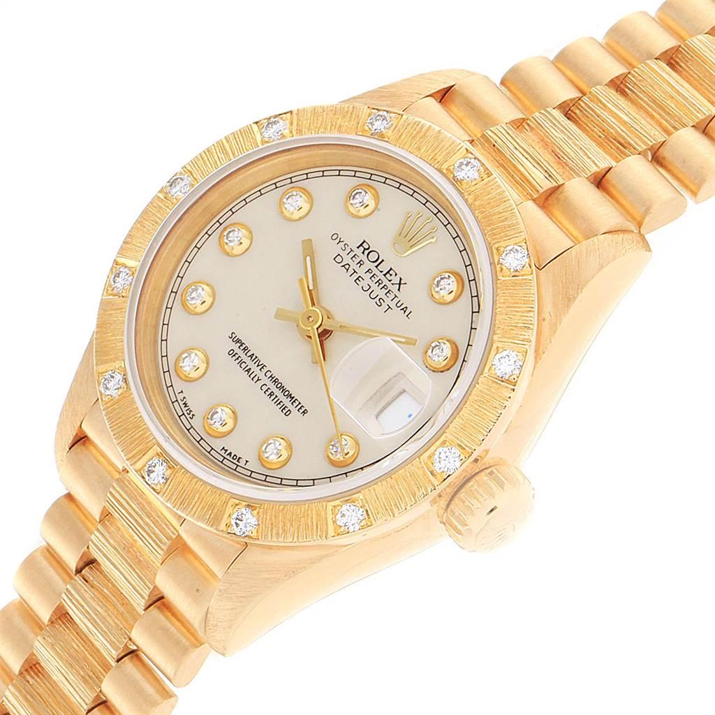 Rolex President Datejust Yellow Gold Diamond Ladies Watch 69288 For Sale 2