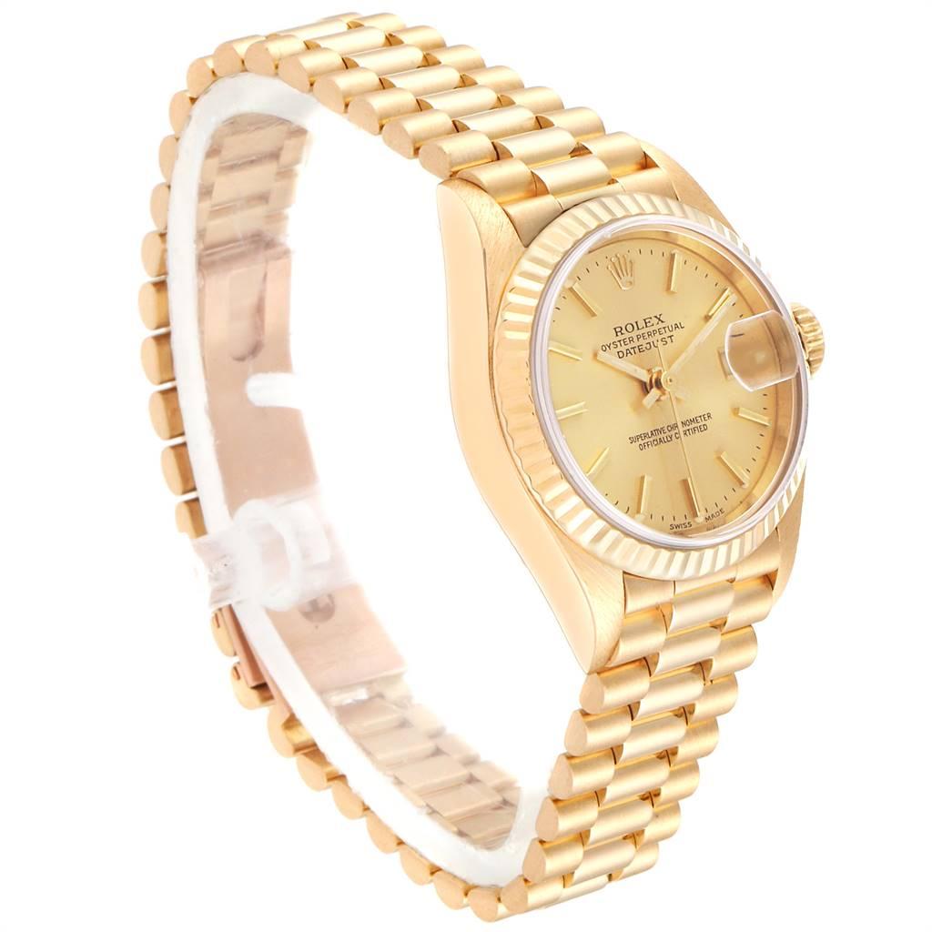 Rolex President Datejust Yellow Gold Ladies Watch 79178 Box Papers In Excellent Condition For Sale In Atlanta, GA