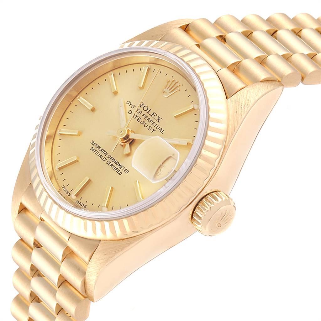 Rolex President Datejust Yellow Gold Ladies Watch 79178 Box Papers For Sale 1