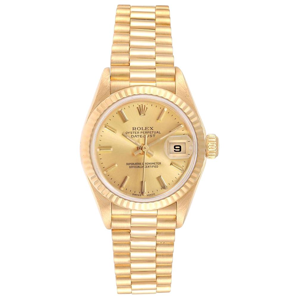 Rolex President Datejust Yellow Gold Ladies Watch 79178 Box Papers For Sale