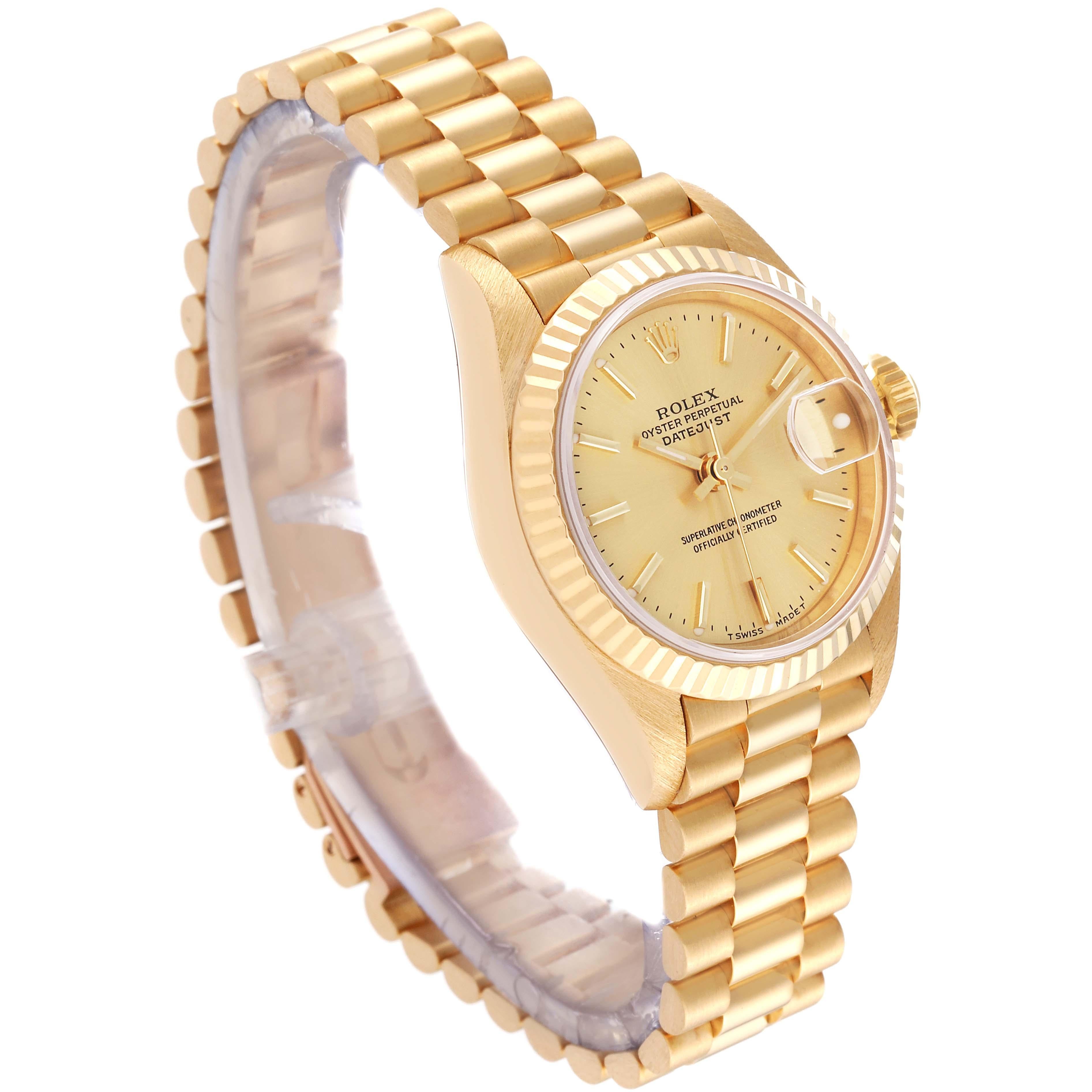 Rolex President Datejust 26mm Yellow Gold Ladies Watch 79178 For Sale 4