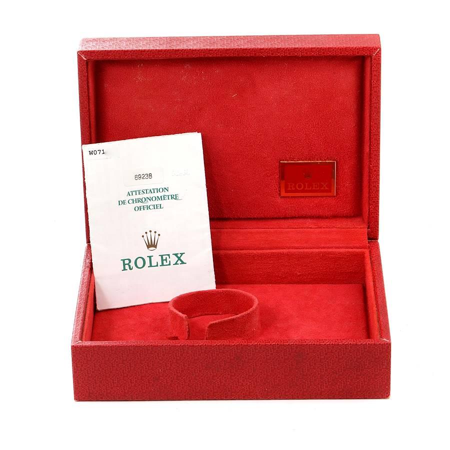 Rolex President Datejust Yellow Gold MOP Diamond Watch 69238 Box Papers 8