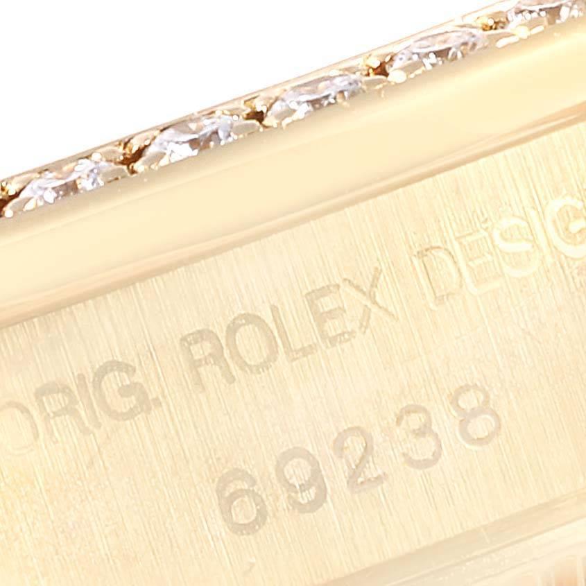 Rolex President Datejust Yellow Gold MOP Diamond Watch 69238 Box Papers 3