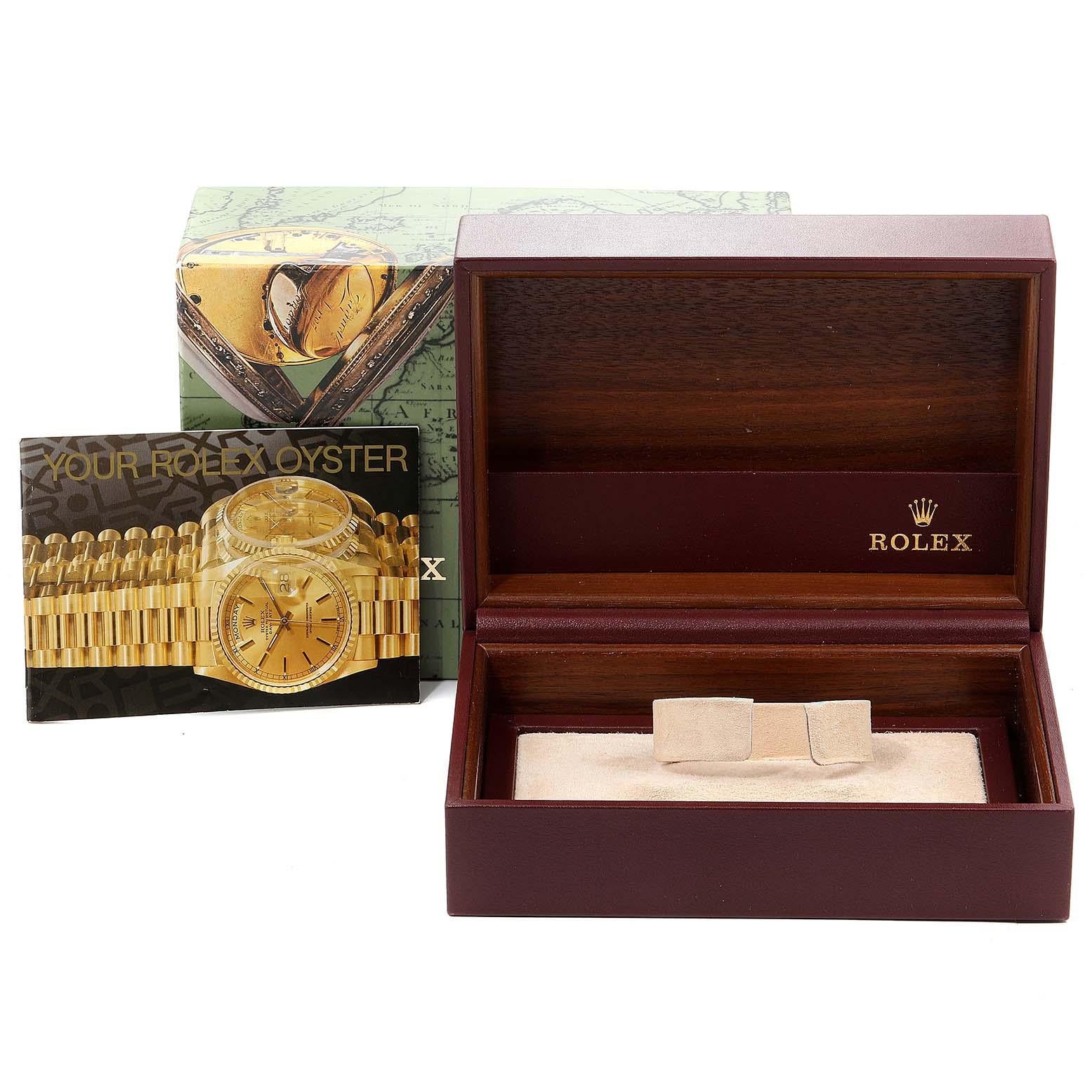 Rolex President Datejust Midsize 18 Karat Gold Diamond Watch 68278 7