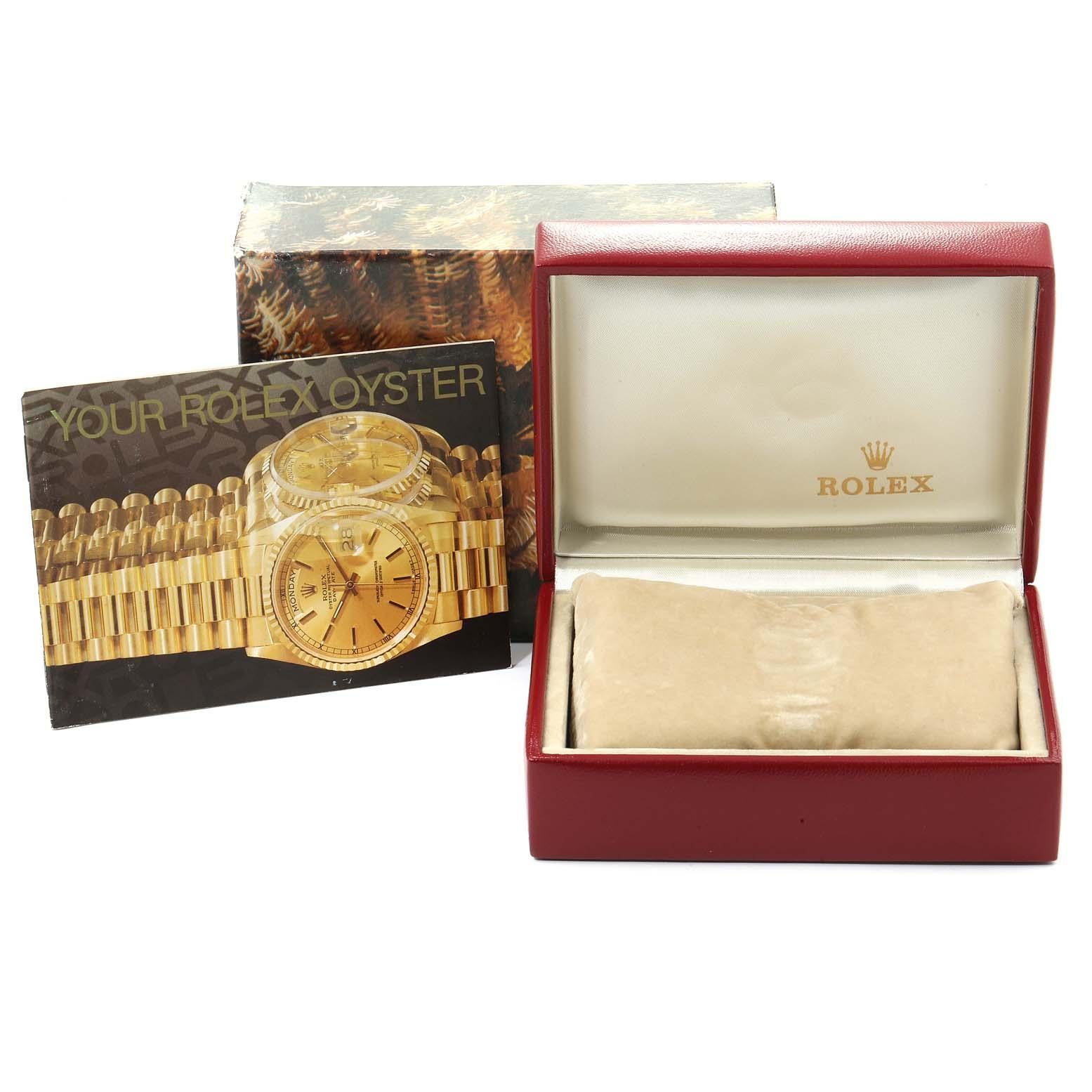 Rolex President Datejust 31 Midsize 18 Karat Gold Diamond Watch 68278 5