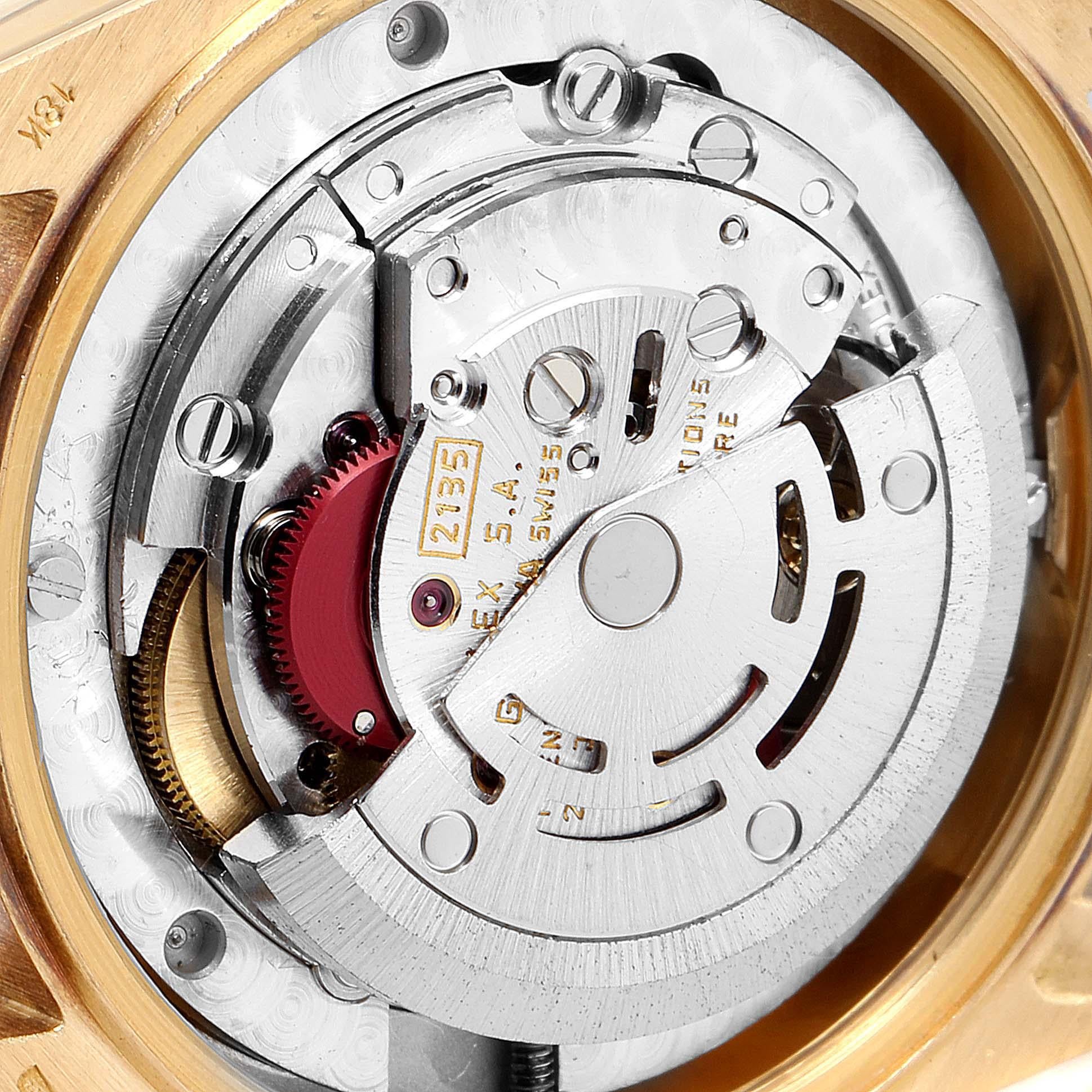 Rolex President Datejust Midsize 18 Karat Gold Diamond Watch 68278 4