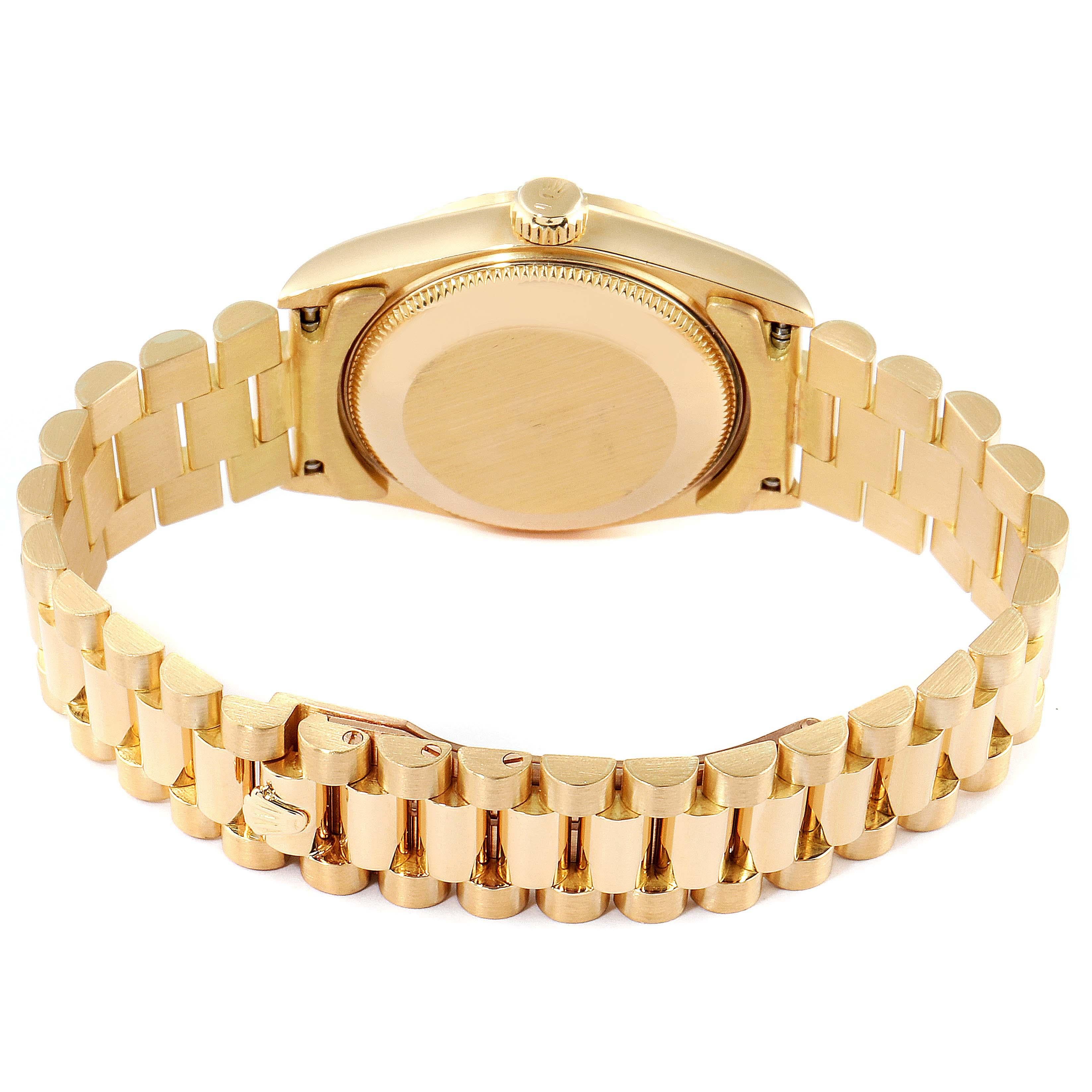 Rolex President Datejust Midsize 18 Karat Gold Diamond Watch 68278 5