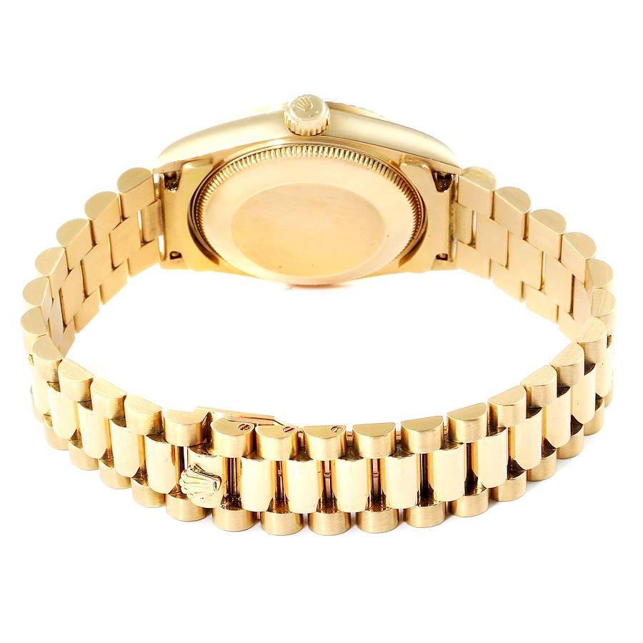 Rolex President Datejust 31 Midsize 18K Gold Diamond Watch 68278 For Sale 5