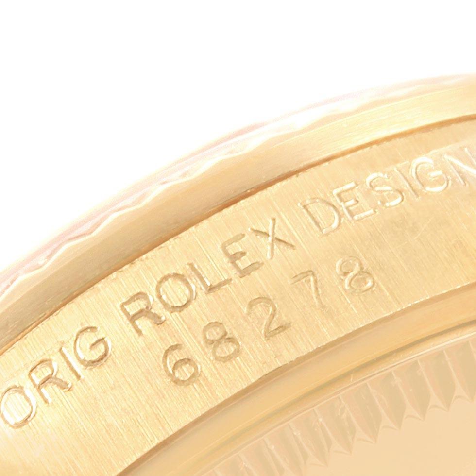 Rolex President Datejust 31 Midsize Gold Diamond Watch 68278 For Sale 4
