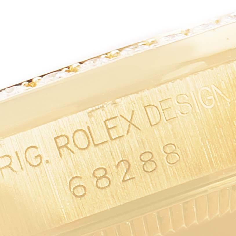 Rolex President Datejust Yellow Gold Diamond Ladies Watch 68288 In Good Condition In Atlanta, GA