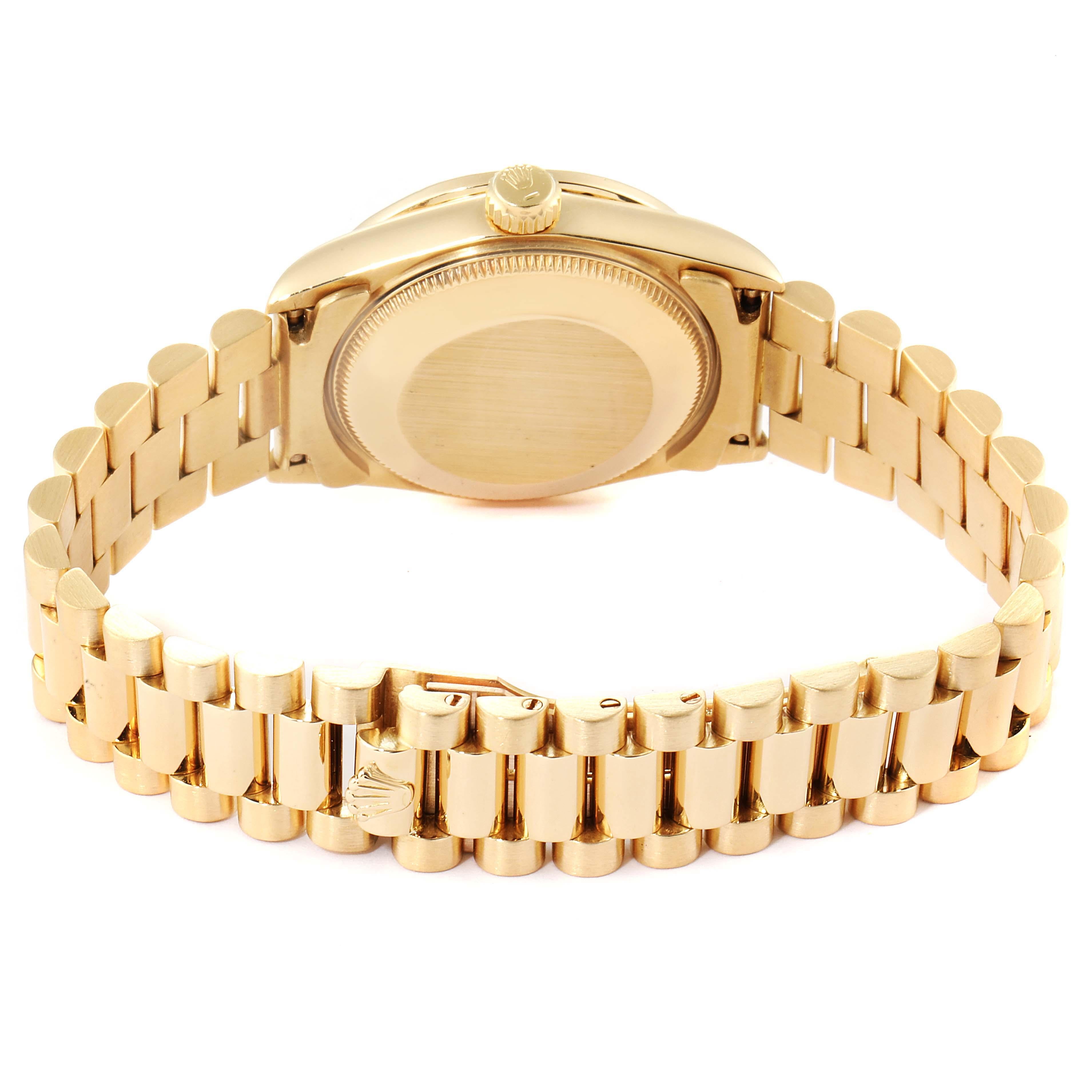 Rolex President Datejust 31 Midsize Yellow Gold Diamond Ladies Watch 68288 4