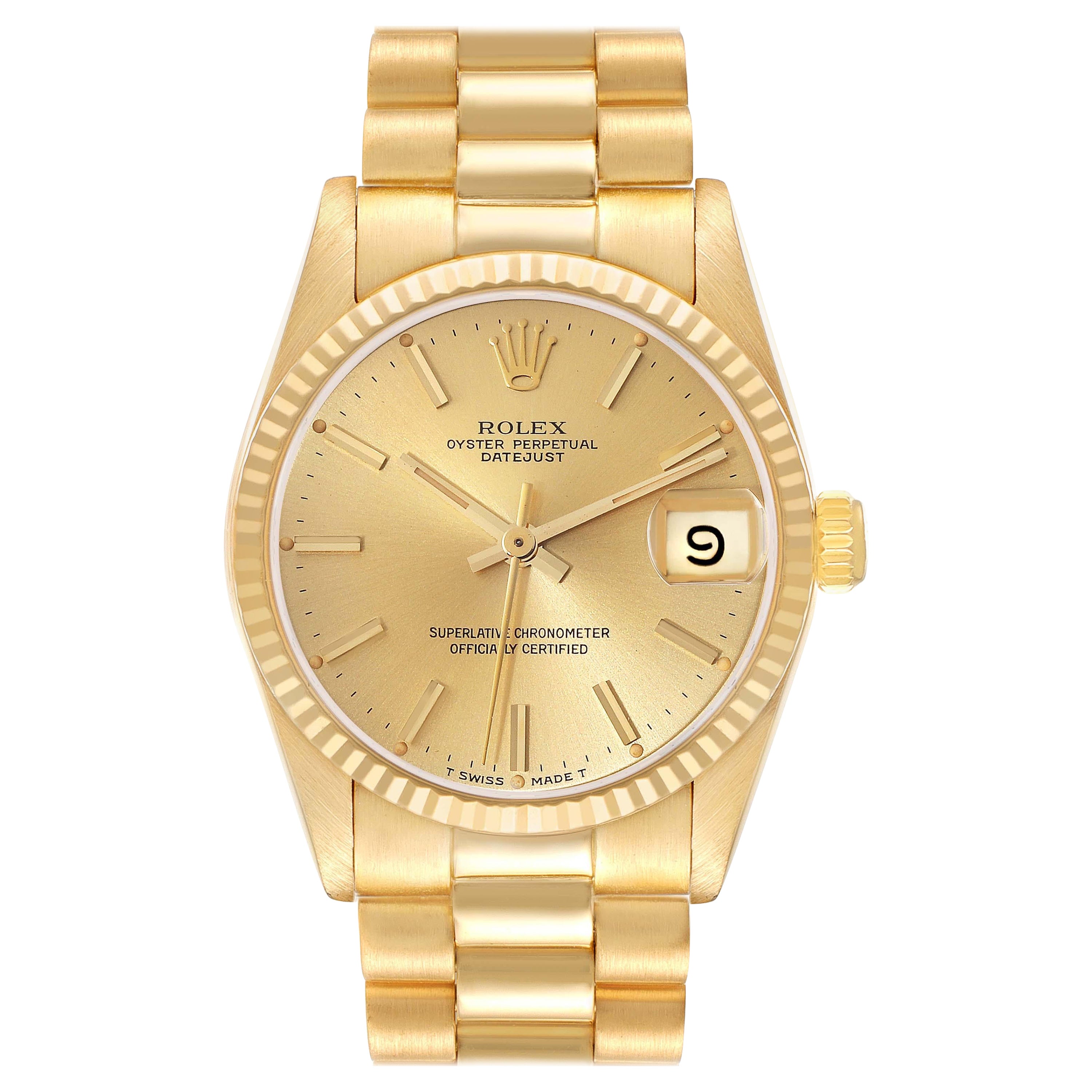Rolex President Datejust 31 Midsize Oro Amarillo Reloj de señora 68278 Caja Papeles en venta