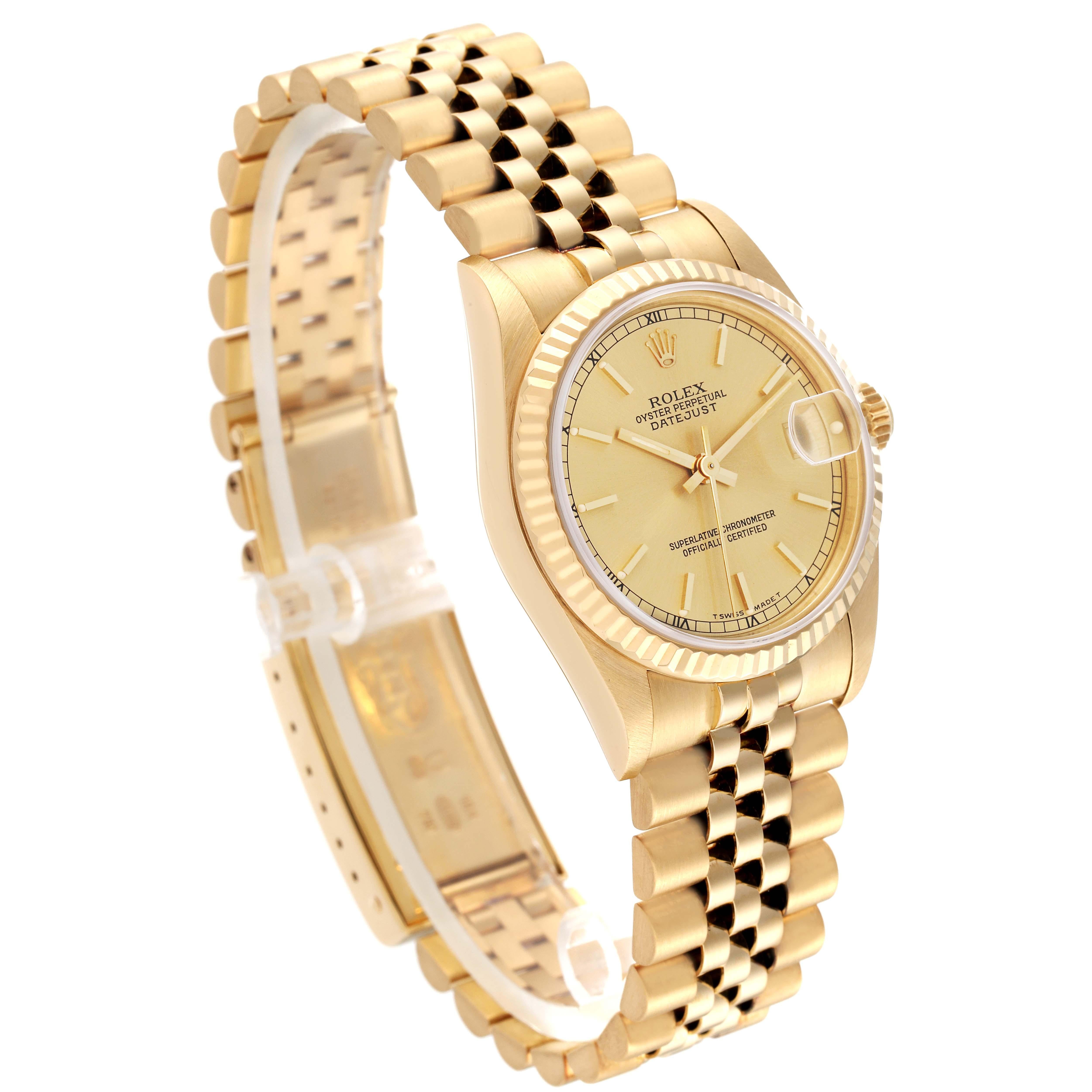 Rolex President Datejust 31 Midsize Yellow Gold Ladies Watch 68278 For Sale 6