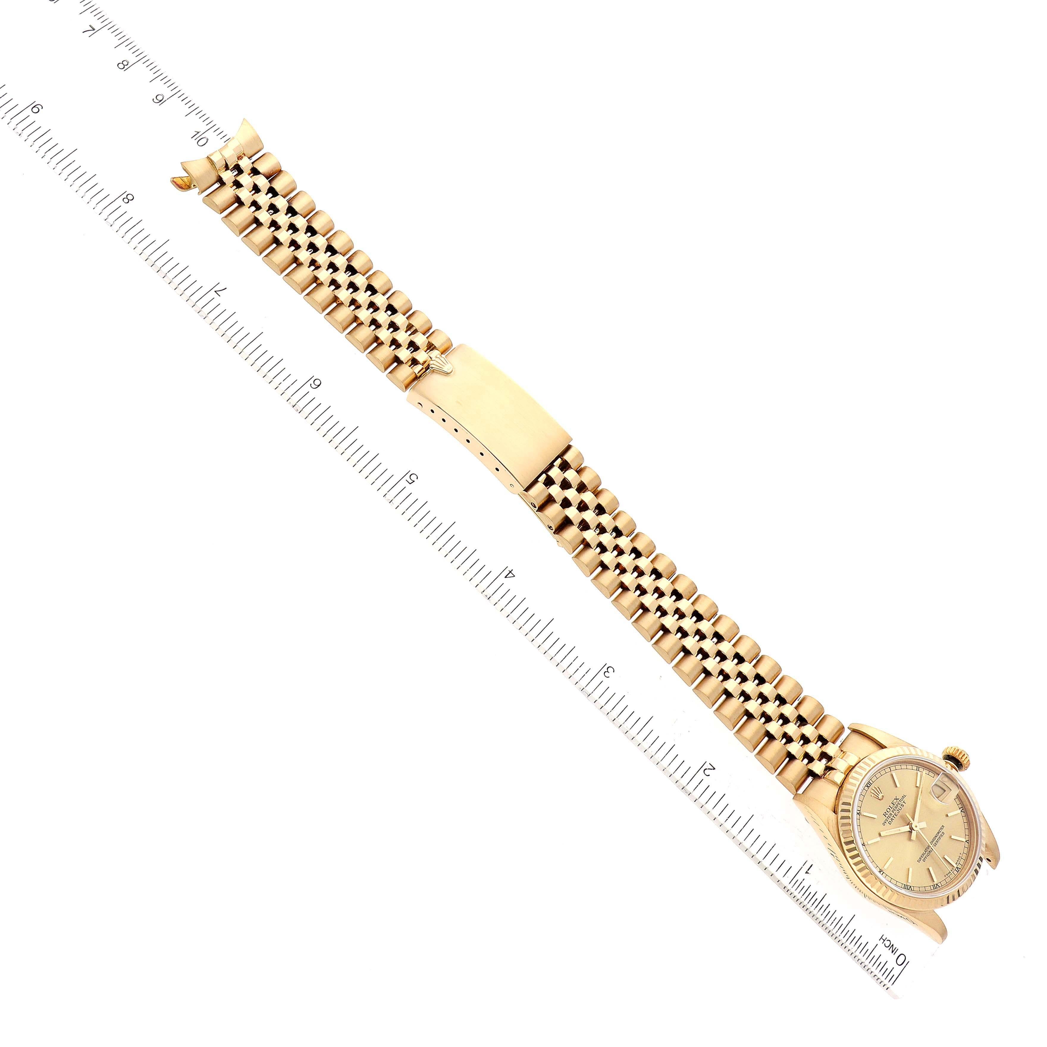 Rolex President Datejust 31 Midsize Yellow Gold Ladies Watch 68278 For Sale 7