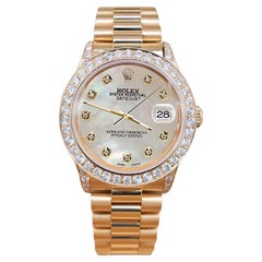 Rolex President Datejust 31mm 2,3CT Diamant-Lünette/Lugs/Champagne MOP Zifferblattuhr