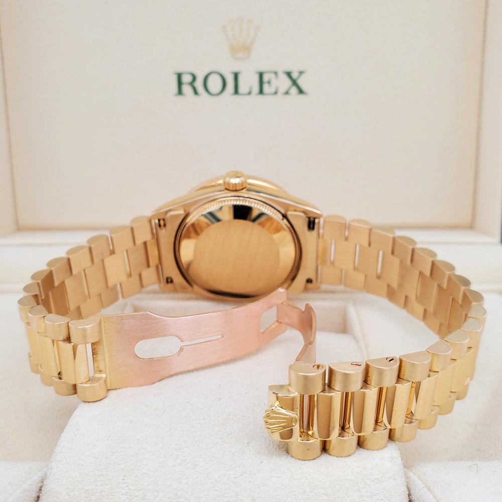 Modern Rolex President Datejust 31mm 2.3CT Diamond Bezel/Lugs/Imperial Red Dial Watch For Sale