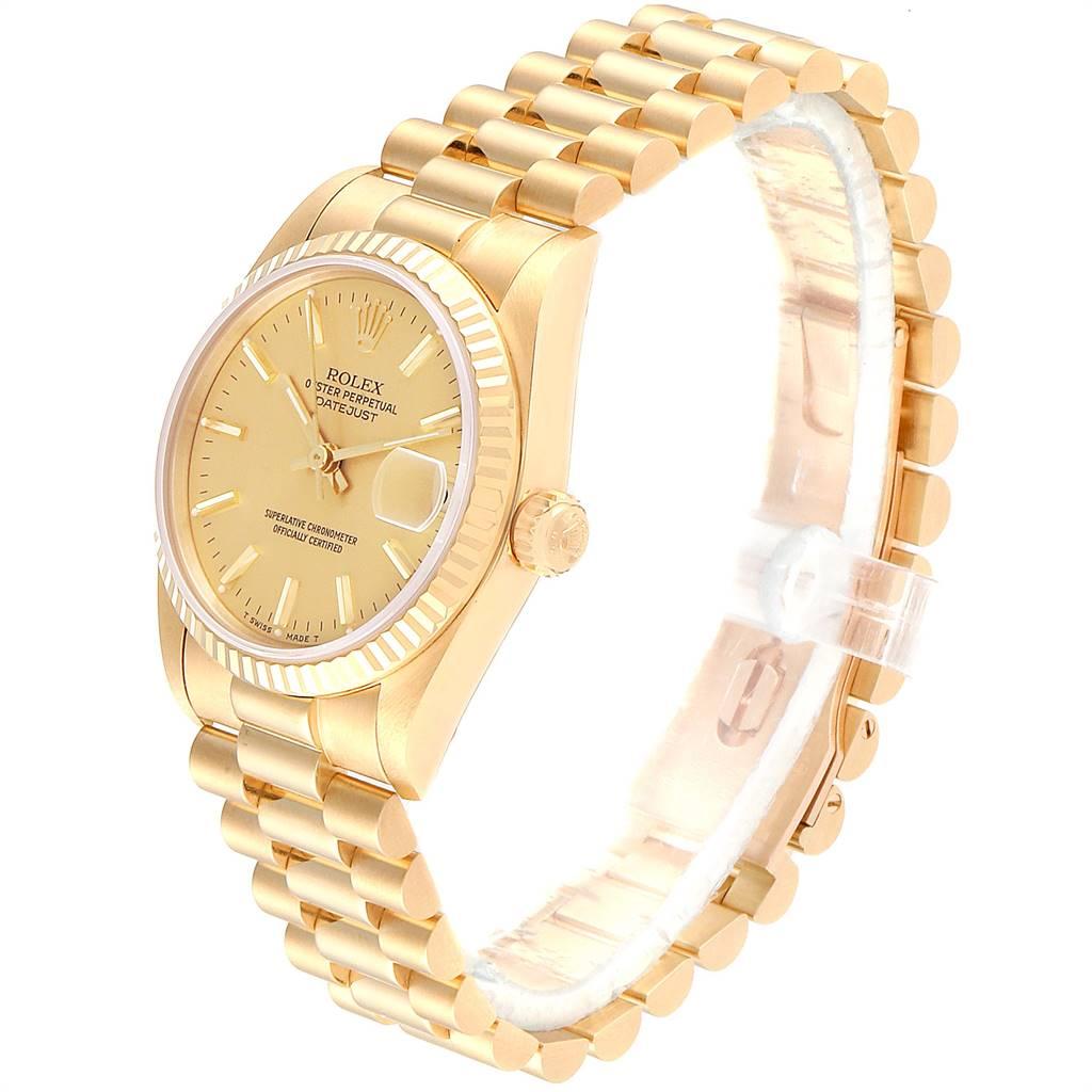 Women's Rolex President Datejust Midsize Yellow Gold Ladies Watch 68278