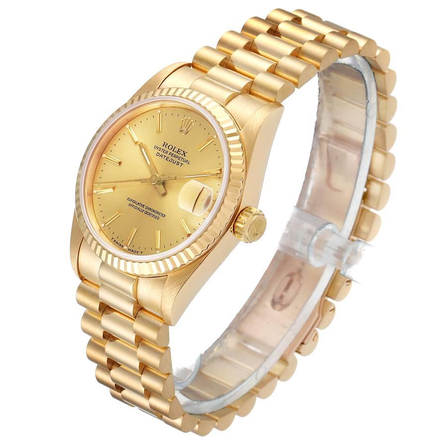 Women's Rolex President Datejust Midsize Yellow Gold Ladies Watch 68278 For Sale