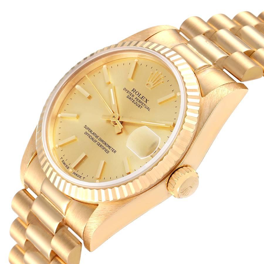 Rolex President Datejust Midsize Yellow Gold Ladies Watch 68278 1