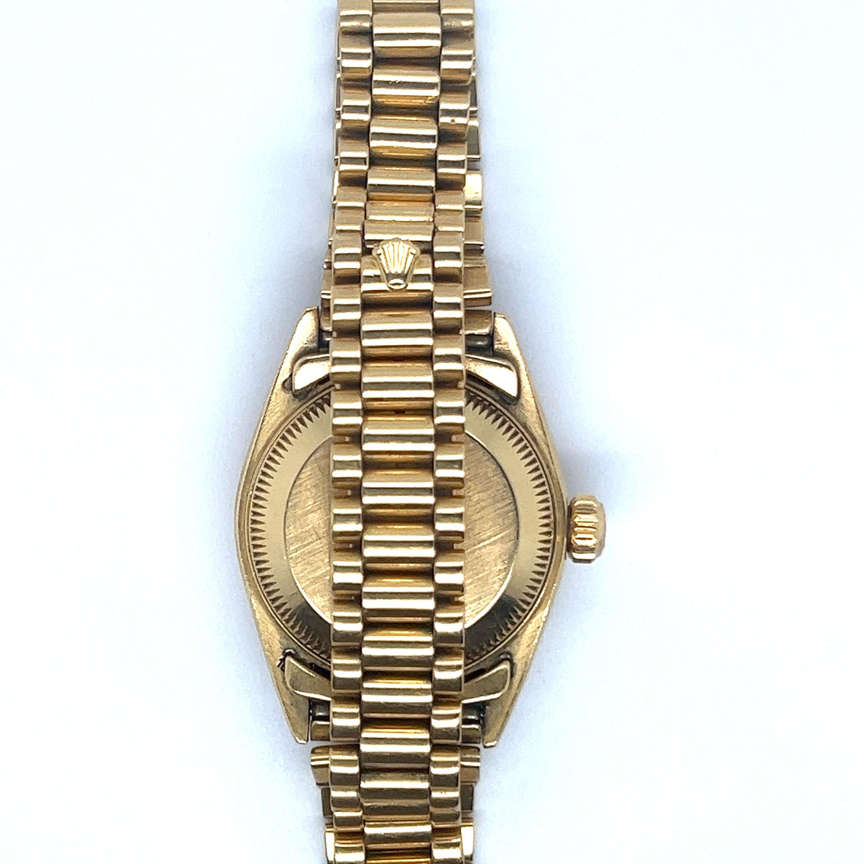 Modern Rolex President Datejust in 18 Karat Yellow Gold with Silver Dial