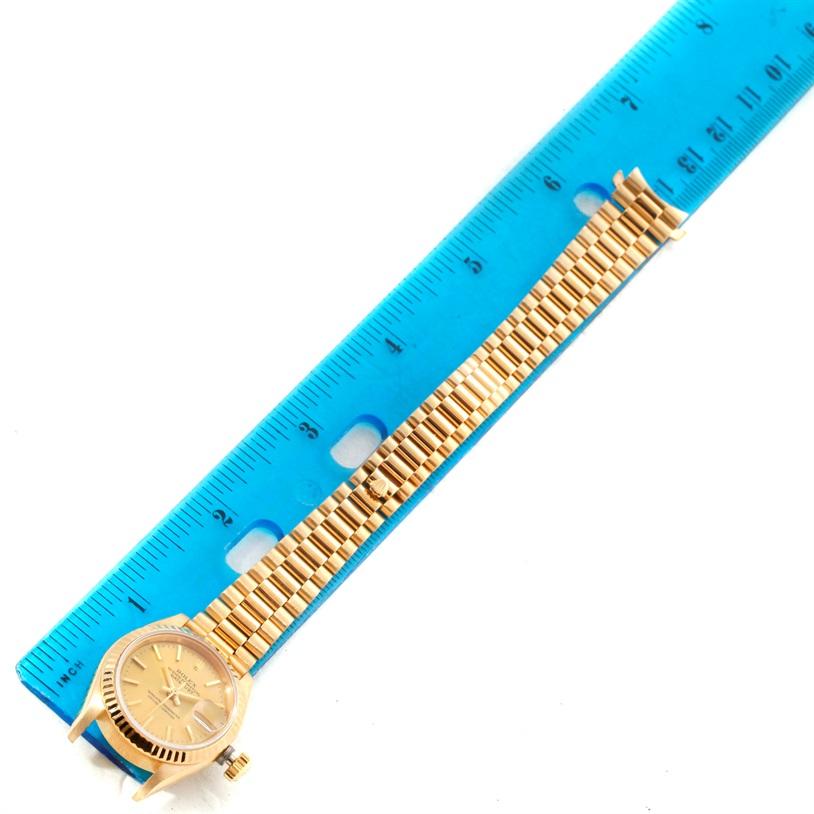 Rolex President Datejust Ladies 18 Karat Yellow Gold Automatic Watch 69178 For Sale 8