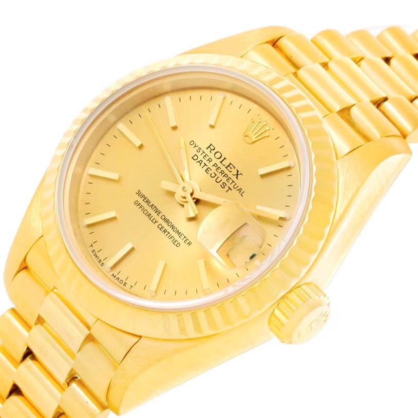 Rolex President Datejust Ladies 18 Karat Yellow Gold Automatic Watch 69178 For Sale 1