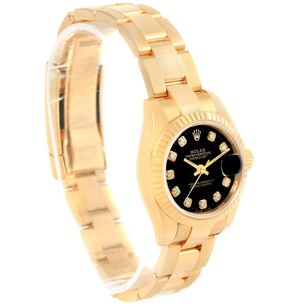 Rolex President Datejust Ladies 18 Karat Yellow Gold Diamond Watch 179178 5