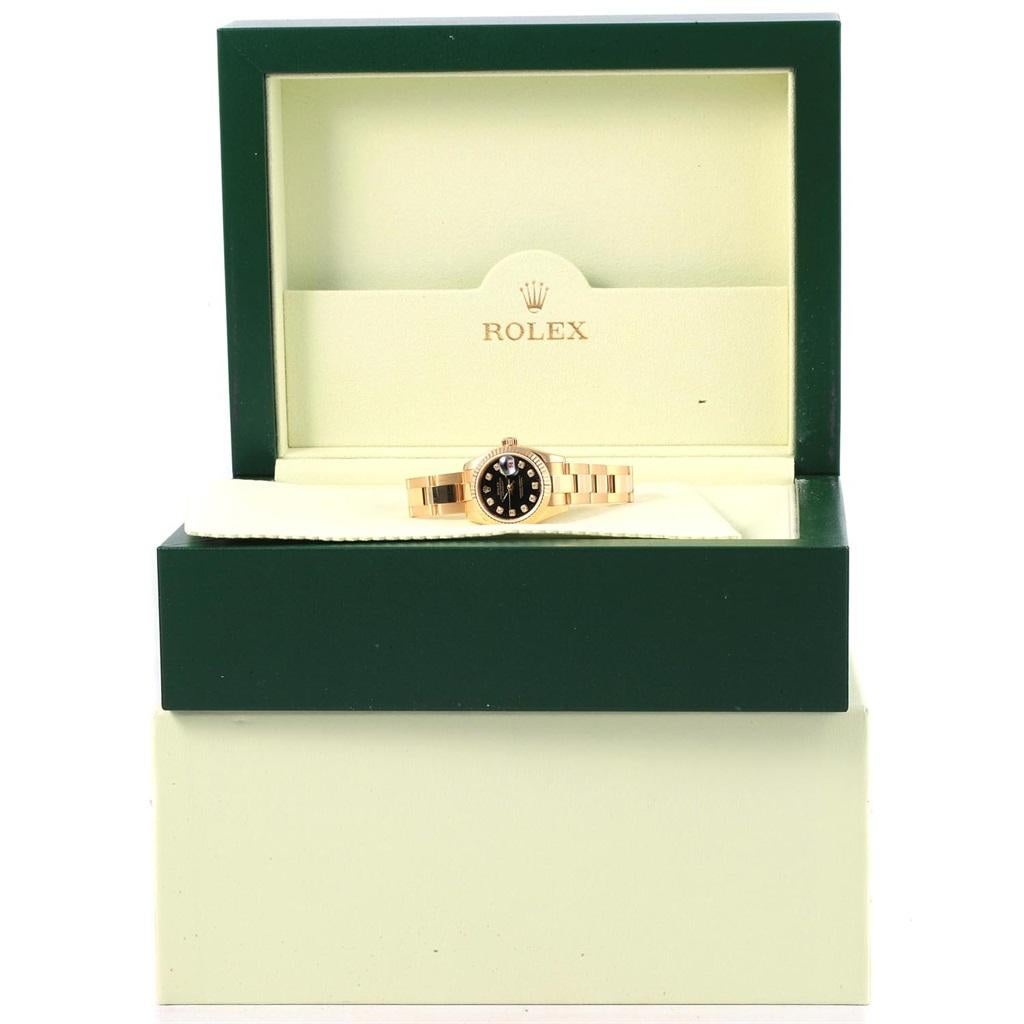 Rolex President Datejust Ladies 18 Karat Yellow Gold Diamond Watch 179178 For Sale 8
