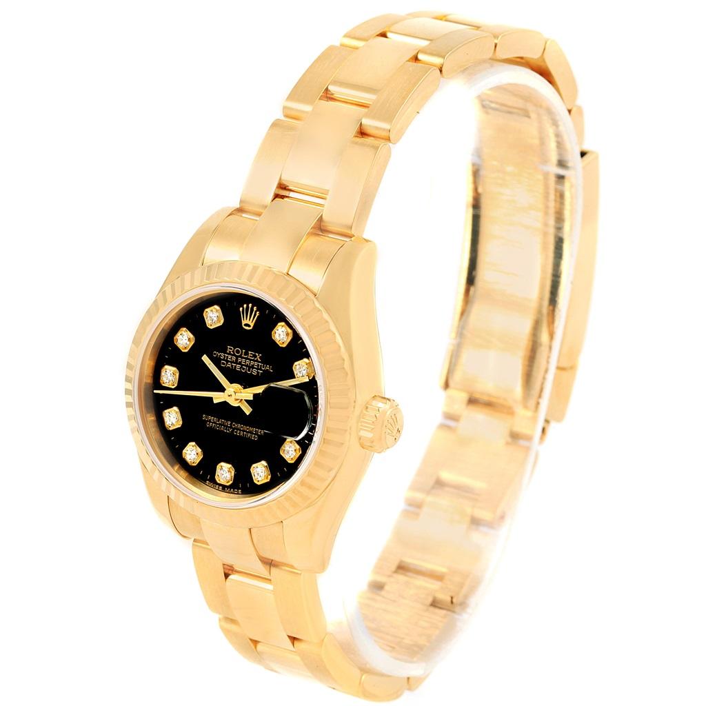 Rolex President Datejust Ladies 18 Karat Yellow Gold Diamond Watch 179178 For Sale 4