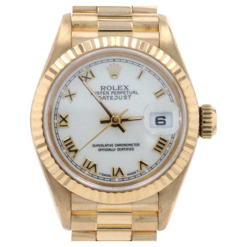 Rolex President Datejust Ladies Wristwatch 69178, 18k Yellow Gold 1 Yr Wnty