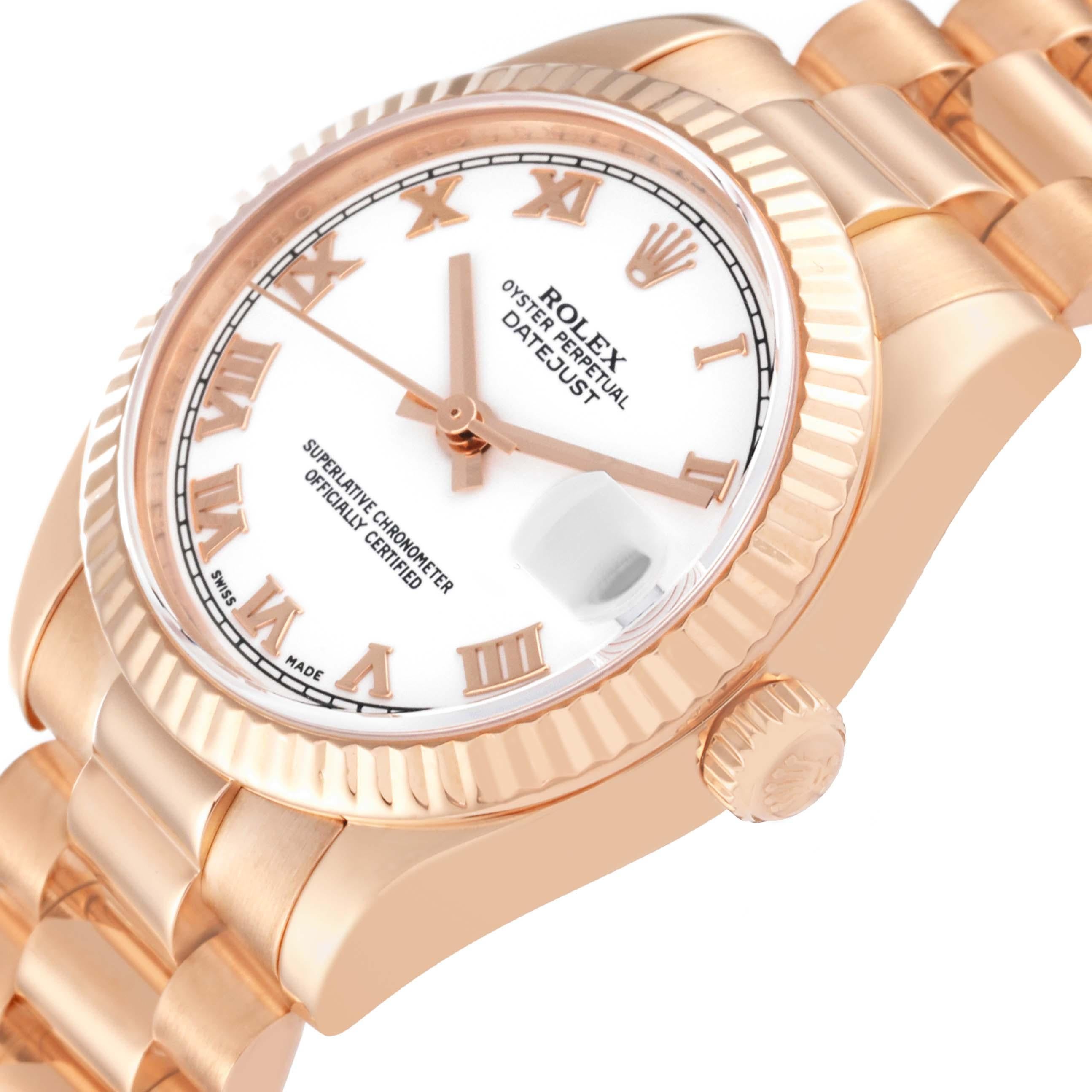 Rolex President Datejust Midsize 31 Rose Gold Ladies Watch 178275 In Excellent Condition In Atlanta, GA