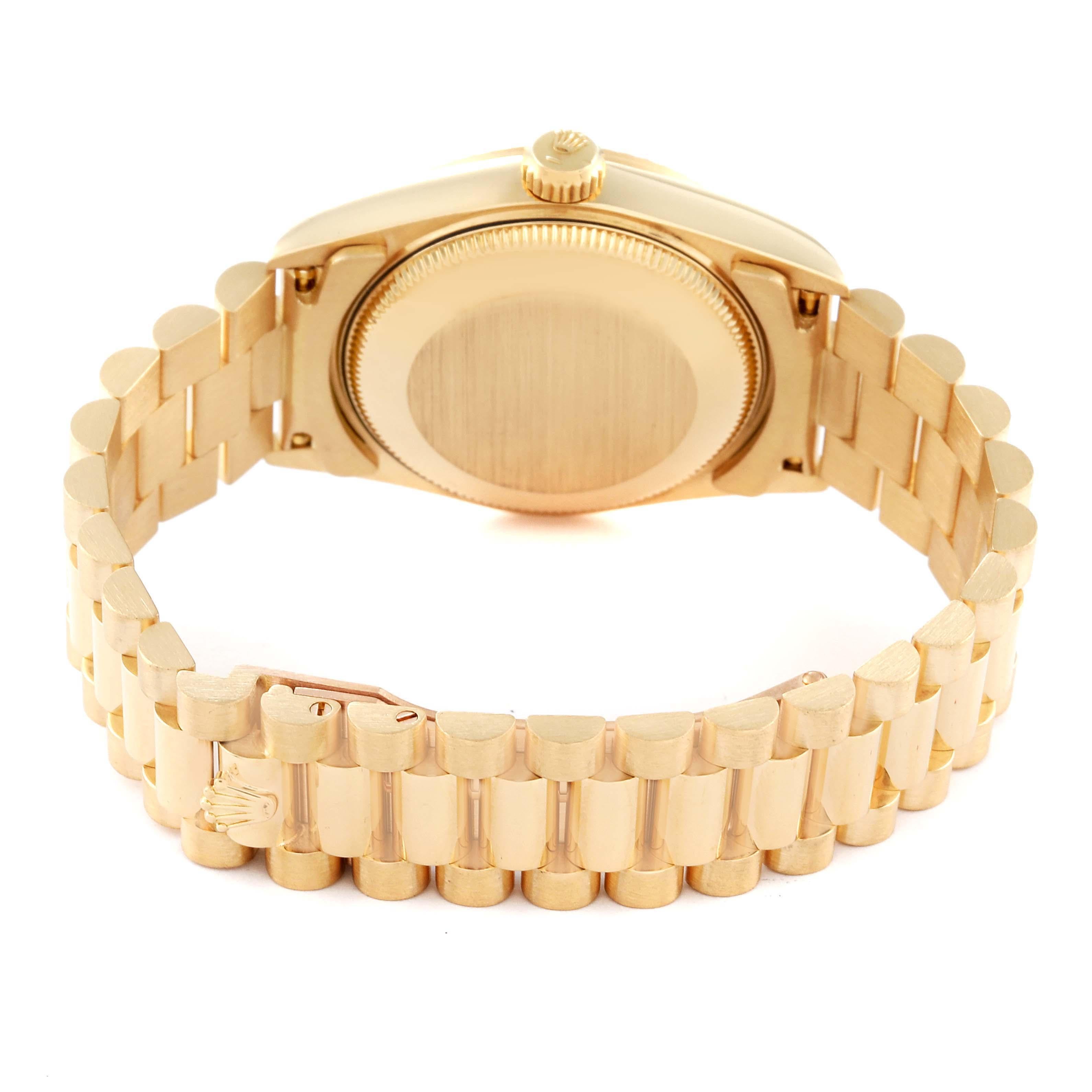 Rolex President Datejust Midsize 31 Yellow Gold Diamond Ladies Watch 68278 4