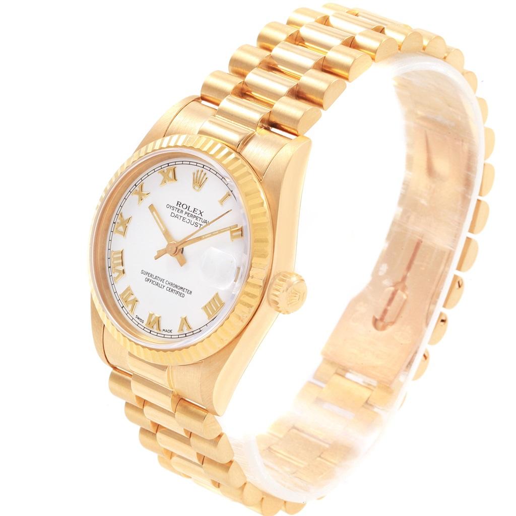 Rolex President Datejust Midsize 31 Yellow Gold Ladies Watch 68278 For Sale 7