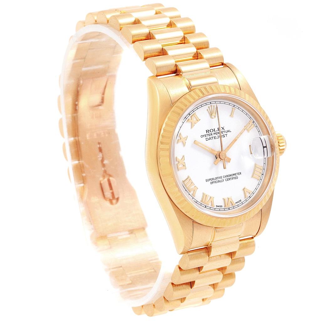 Rolex President Datejust Midsize 31 Yellow Gold Ladies Watch 68278 For Sale 2