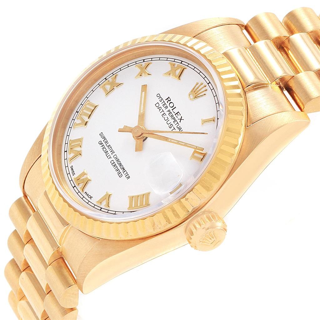 Rolex President Datejust Midsize 31 Yellow Gold Ladies Watch 68278 For Sale 3