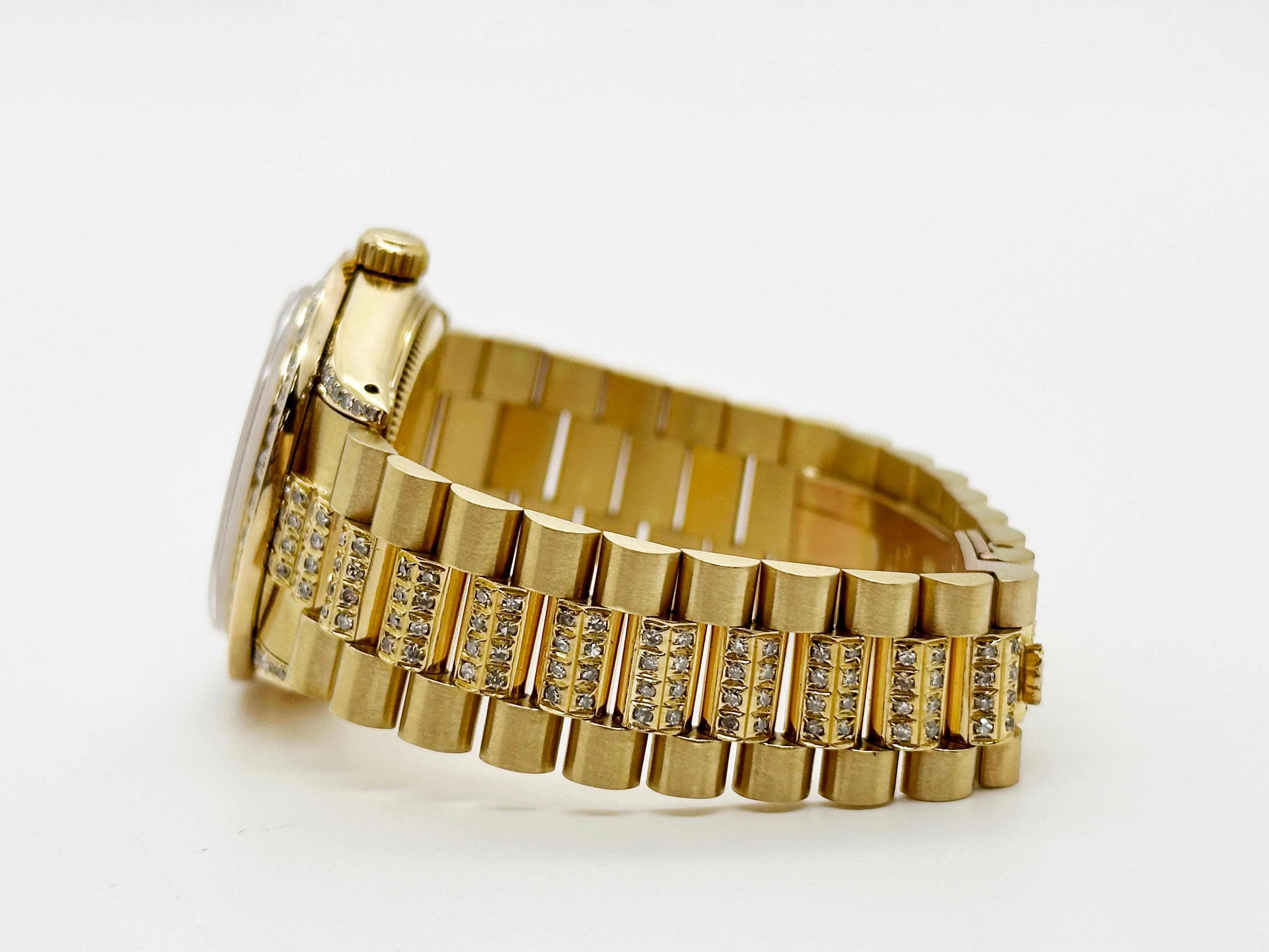 Rolex President Datejust Midsize 31mm 6827 MOP Diamant-Rubin-Zifferblatt 18K Gelbgold 2