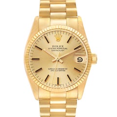 Rolex President Datejust Midsize 31mm Yellow Gold Vintage Ladies Watch 6827