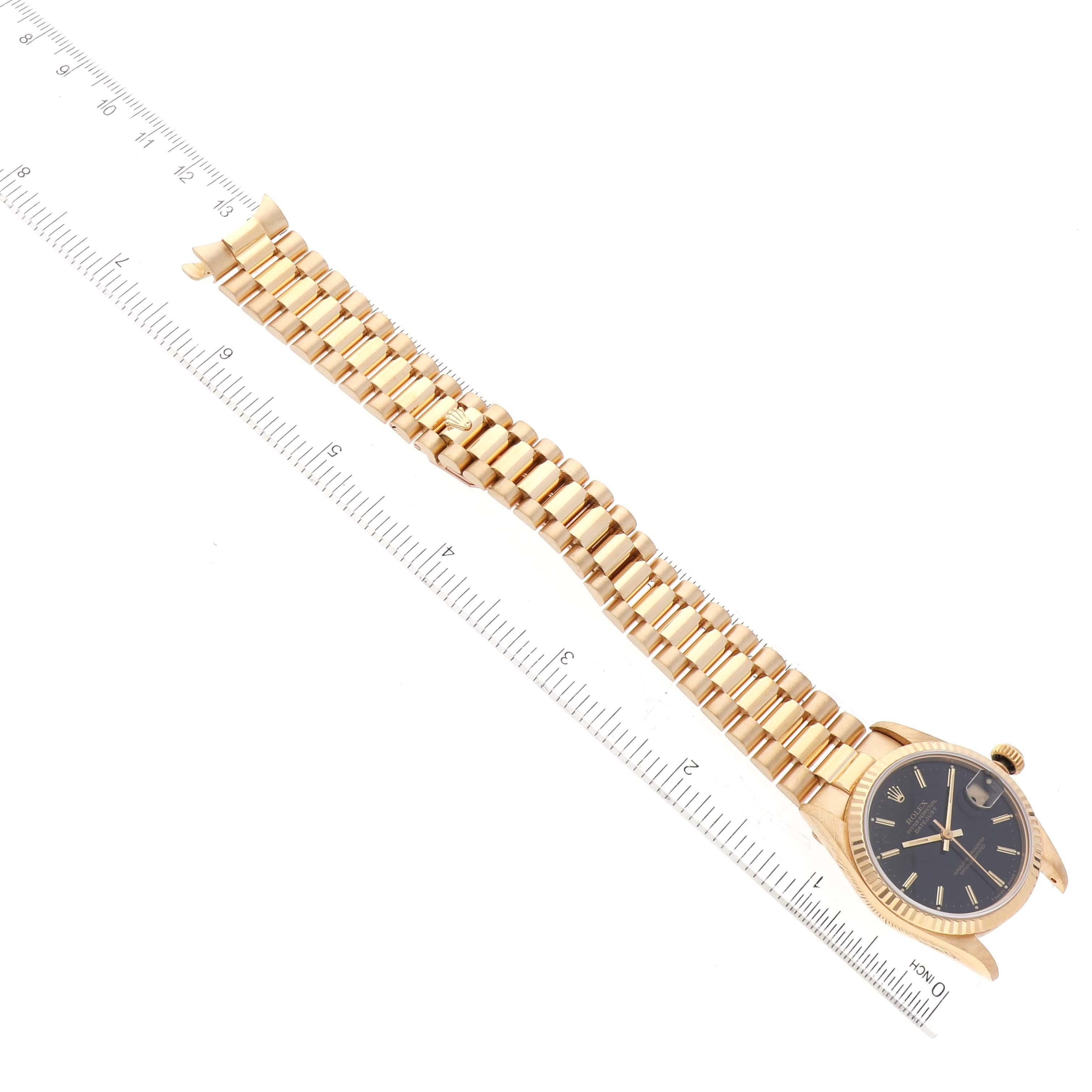 Rolex Datejust Midsize Quadrante Nero Orologio da donna in oro giallo 68278 3
