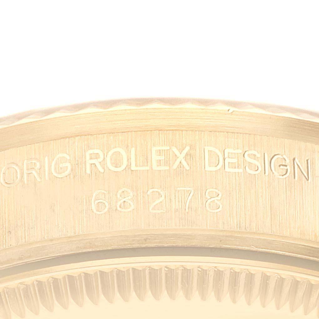 Rolex Datejust Midsize Quadrante Nero Orologio da donna in oro giallo 68278 In condizioni ottime a Atlanta, GA